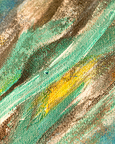 Close up of acrylic brush strokes on canvas
